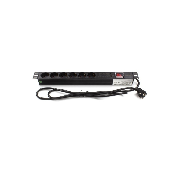 Regleta rack 19" 6 X Schuko con interruptor y protecci¢n  Networking-Leer más
