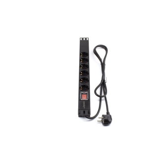 Regleta rack 19" 6 X Schuko con interruptor  Networking-Leer más