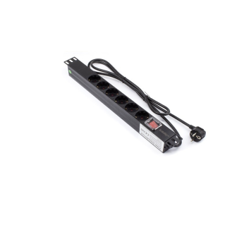 Regleta rack 19" 6 X Schuko con interruptor  Networking-Leer más
