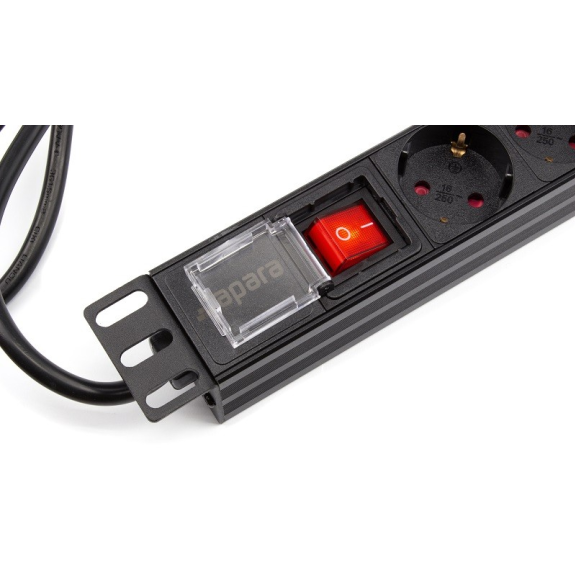 Regleta rack 19" 6 X Schuko con interruptor  Networking-Leer más