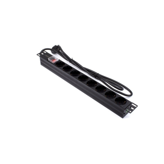 Regleta rack 19" 8 X Schuko con interruptor  Networking-Leer más
