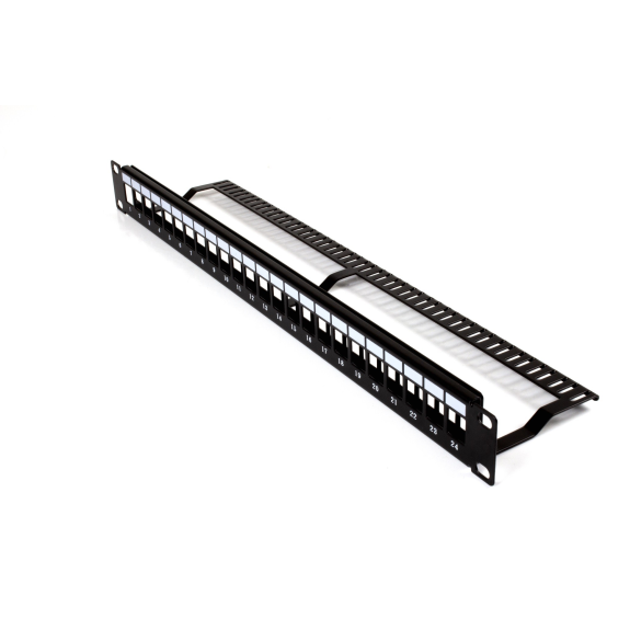 Patch panel rack 1U vacio 24 puertos slim UTP  Networking-Leer más
