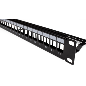 Patch panel rack 1U vacio 24 puertos slim UTP  Networking-Leer más