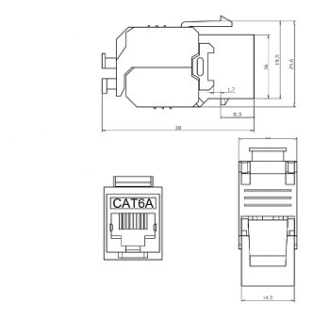 Módulo hembra RJ45 Cat 6A  FTP tipo Keystone  Networking-Leer más