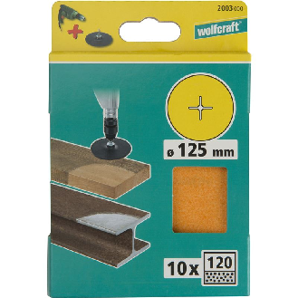 10 discos de lijar, corindón, grano 120 Ø 125 mm-Leer más