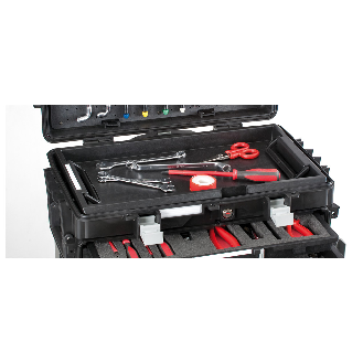 Werkzeug-Trolley inkl. Fächer und Schaum schwarz-Beschreibung lesen