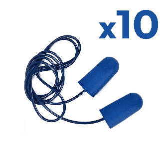 Paire de bouchons d'oreilles jetables - Sachet de 10 Pièces -35dB détectables - Avec cordon-Lire la description