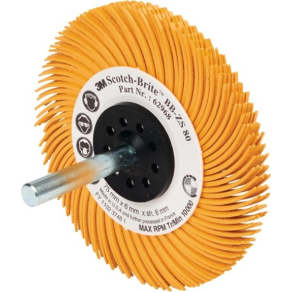 62968 Radialbürstenscheibe BB-ZS Typ C D. 76,2 mm Körnung 80 gelb 15000 min-¹ 62968 Radialbürstenscheibe BB-ZS Typ C D. 76,2 mm Körnung 80 gelb 15000 min-¹-Beschreibung lesen