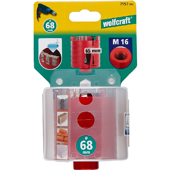 1 corona de perforación con dentado de diamante ø 68 mm-Leer más