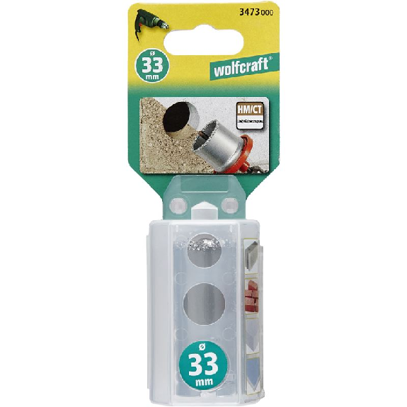 1 corona de perforación recubierta de carburo de tungsteno Ø 33 mm-Leer más