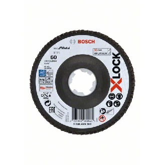 X-LOCK Fächerschleifscheibe BfM, Fibertragplatte, D125 mm, K 60, X571, abgew.-Beschreibung lesen