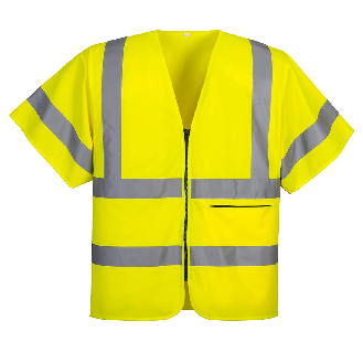 Portwest - Gilet zippé à demi-manches haute visibilité-Lire la description