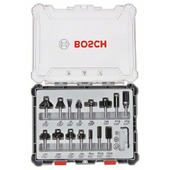 Freihandfräser-Set, 8-mm-Schaft, 15-teilig Freihandfräser-Set, 8-mm-Schaft, 15-teilig-Beschreibung lesen