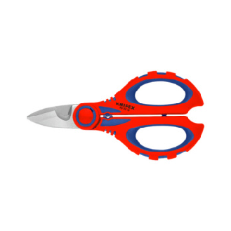 Tijeras eléct, KNIPEX 155 mm con est. crimp. y emp. 2 comp., bolsa para cinturó-Leer más