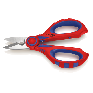 Tijeras eléct, KNIPEX 155 mm con est. crimp. y emp. 2 comp., bolsa para cinturó-Leer más