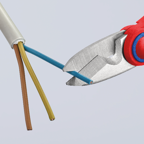 Tijeras eléct, KNIPEX 155 mm con est. crimp. y emp. 2 comp., bolsa para cinturó Tijeras eléct, KNIPEX 155 mm con est. crimp. y emp. 2 comp., bolsa para cinturó-Leer más