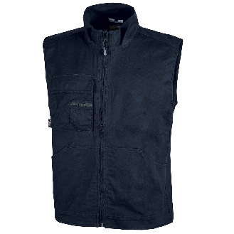 U-Power - Gilet de travail bleu foncé en toile WAVE-Lire la description