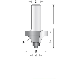 HW-Viertelstabfräser Z2 S8 D25,4 R6,35-Beschreibung lesen