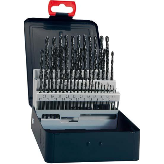 Spiralbohrer-Set DIN338 HSS rollgewalzt Typ RN 1,0-10,5mm + Kernlochbohrer FORTIS-Beschreibung lesen