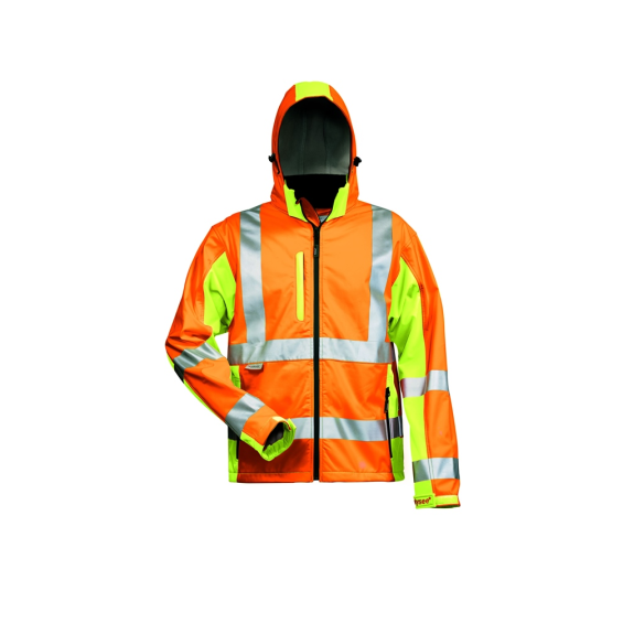 HOSS Warnschutz-Softshelljacke  Orange / Gelb,  EN ISO 20471/3 Gr.L-Beschreibung lesen