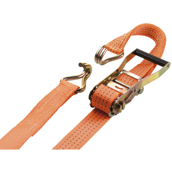 Sangle de coupure, cliquet, 2 parties, crochets pointus, 50 mm x 6m, LC 2500 Dan, orange-Lire la description