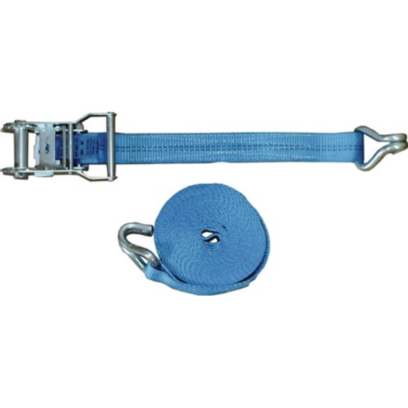 STRAP DIN DIN EN 12195-2 Longueur 6 m de largeur 35 mm avec cliquet + crochets pointus-Leggi tutto