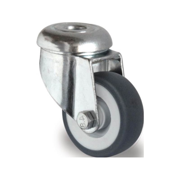 Lenkrolle Rad-D. 100 mm Tragfähigkeit 100 kg mit Rückenloch Gleitlager Lenkrolle Rad-D. 100 mm Tragfähigkeit 100 kg mit Rückenloch Gleitlager-Beschreibung lesen