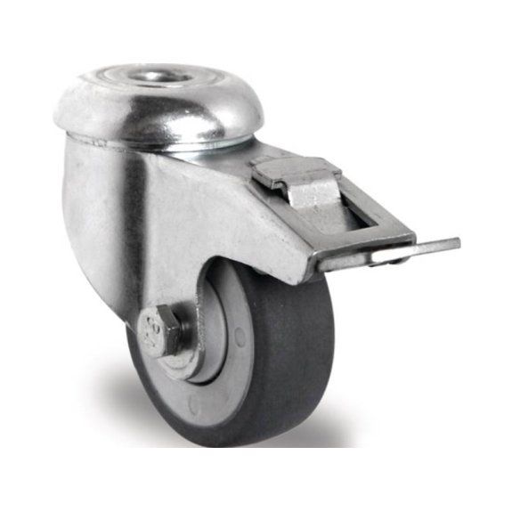 Lenkrolle mit Totalfeststeller  Rad-D. 75 mm Tragfähigkeit 75 kg mit Rüc-Beschreibung lesen