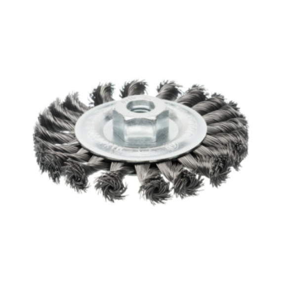 Brocha cilíndrica ATORN 115 mm de diámetro, M14 alamb. acero trenzado 0,5 mm-Leer más