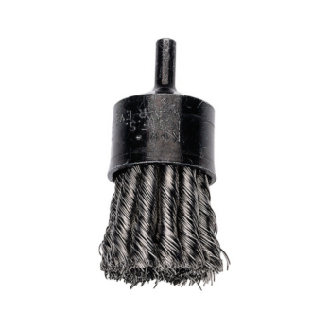 Cepillo tipo brocha ATORN Ø 30 mm, vástago 6 mm alambre acero trenzado 0,35 mm-Leer más