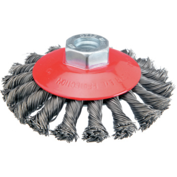 Vis de brosse conique 115 mm de diamètre, fil tressé M14 V2A, 0,5 mm-Beschreibung lesen