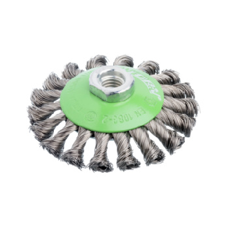 Cepillo cónico ATORN 100 mm diámetro, M14 alambre trenzado V2A, 0,5 mm-Leer más