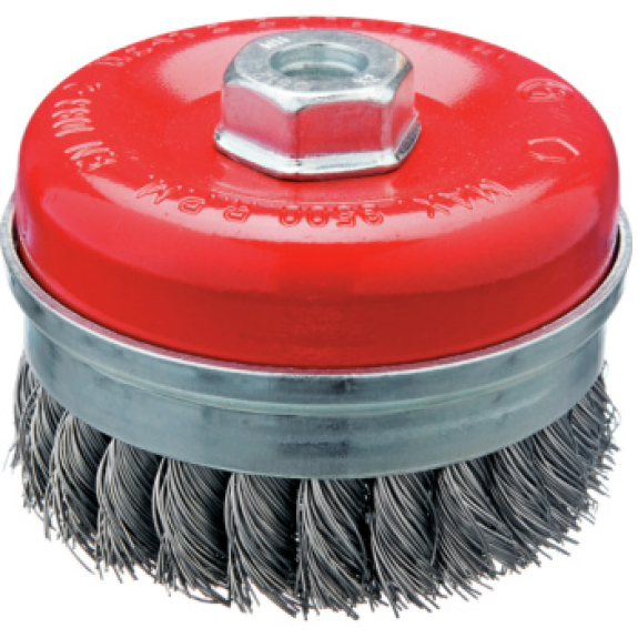 Brosse à vis à vis, 80 mm de diamètre, M14 ALAMB. Acier ondulé de 0,5 mm-Beschreibung lesen