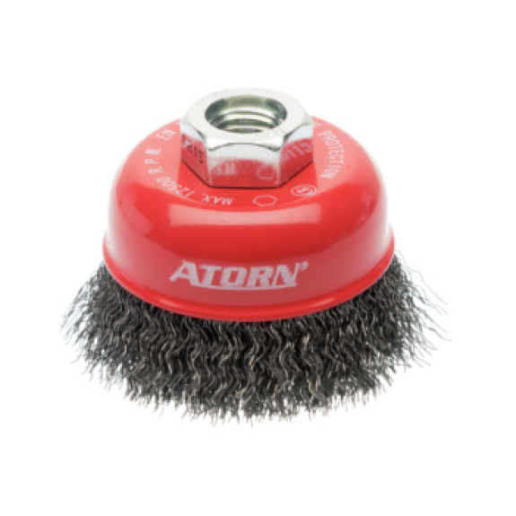 Brosse à vis à vis, 60 mm de diamètre, M14 ALAMB. Acier ondulé de 0,3 mm-Beschreibung lesen