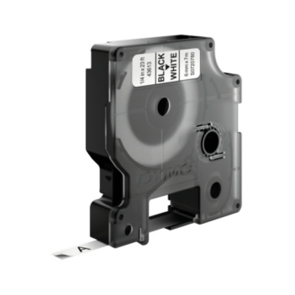 Ruban de marquage dymo 6 mm x 7 m, noir sur blanc-Beschreibung lesen