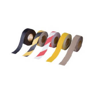 Cinta adhesiva antideslizante, negro/amarillo, ancho de 50 mm, longitud 18,3 m-Leer más