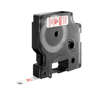 Cinta de etiquetado DYMO 9 mm x 7 m, rojo sobre blanco-Leer más