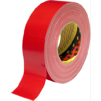 Cinta adhesiva textil Premium  389, roja, 50 mm x 50 m-Leer más