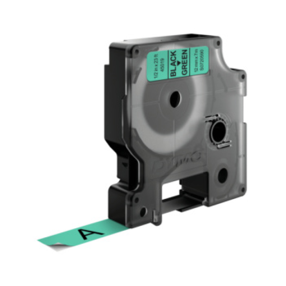 Cinta de etiquetado DYMO 12 mm x 7 m, negro sobre verde Cinta de etiquetado DYMO 12 mm x 7 m, negro sobre verde-Leer más