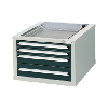 Bloque de cajones HK, modelo G 4, 410x570x680mm con 4 ext. compl., RAL 7035/701 Bloque de cajones HK, modelo G 4, 410x570x680mm con 4 ext. compl., RAL 7035/701