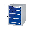 Armario bajo HK GS 5, 800x570x680 mm con 5 cajones ext. compl. RAL 7035/7016