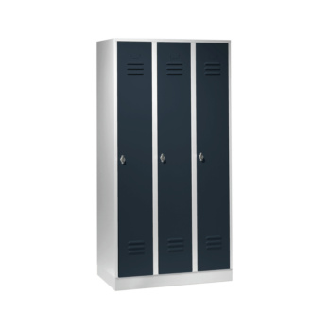 Armario, 3 compartimentos, 300 mm con base de 1800x900x500 mm, RAL 7035/7016-Leer más