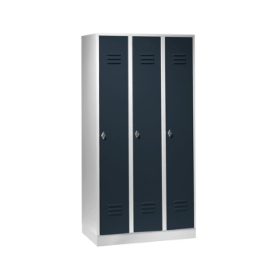Armario, 3 compartimentos, 300 mm con base de 1800x900x500 mm, RAL 7035/7016 Armario, 3 compartimentos, 300 mm con base de 1800x900x500 mm, RAL 7035/7016-Leer más