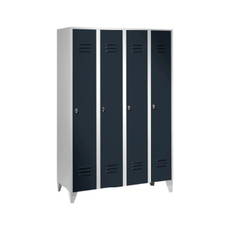 Armario, 4 compartimentos, 300 mm con patas 1850x1200x500 mm, RAL 7035/7016-Leer más