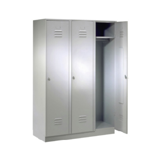 Armario, 3 compartimentos, 400 mm, con base, 1800x1200x500 mm, RAL 7035-Leer más