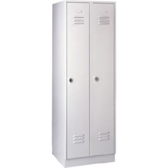 Armario, 2 compartimentos, 300 mm, con base, 1800x600x500 mm, RAL 7035-Leer más