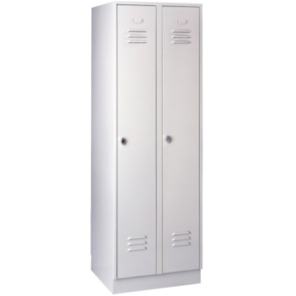 Armario, 2 compartimentos, 300 mm, con base, 1800x600x500 mm, RAL 7035 Armario, 2 compartimentos, 300 mm, con base, 1800x600x500 mm, RAL 7035-Leer más