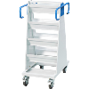 Carro transporte y suministro WTS 480x700x1140 mm, doble cara 7035/5010 Carro transporte y suministro WTS 480x700x1140 mm, doble cara 7035/5010