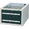 Bloque de cajones HK, modelo G 2, 410x570x680mm con 2 ext. compl., RAL 7035/701