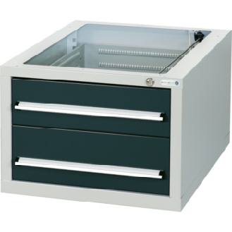 Bloque de cajones HK, modelo G 2, 410x570x680mm con 2 ext. compl., RAL 7035/701-Leer más